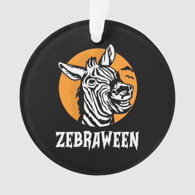 Halloween Zebra Ornament (Front)