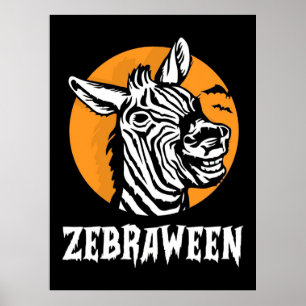 Halloween Zebra Poster