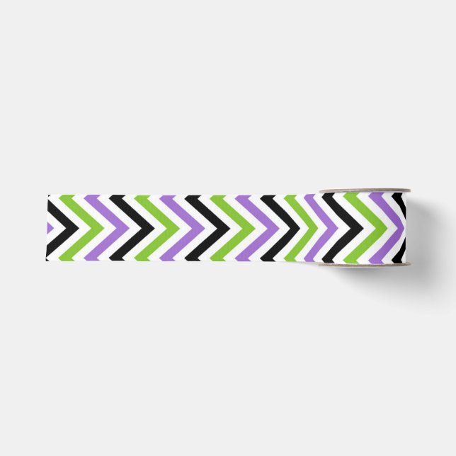 Halloween Zigzag – Bold Seasonal Pattern Grosgrain Ribbon (Front)
