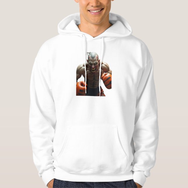 Halloween Zombie Boxer - Combat Sports Design Hoodie (Front)