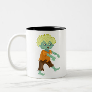 Halloween Zombie Boy Two-Tone Coffee Mug