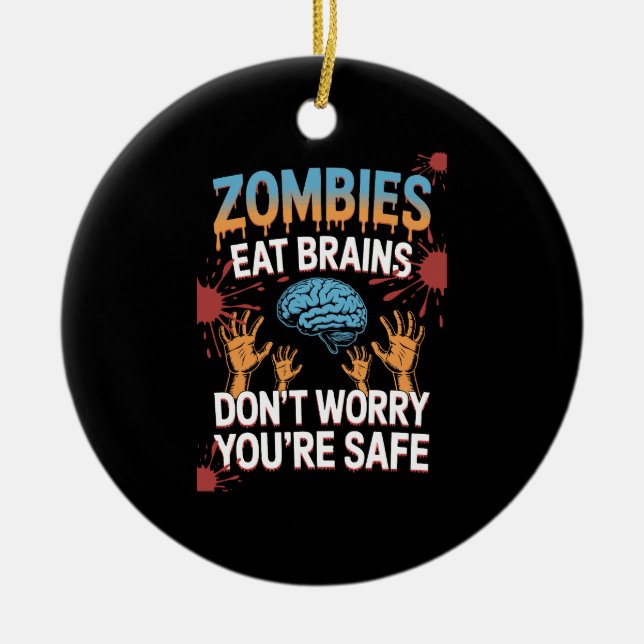 Halloween Zombie Ceramic Ornament (Front)