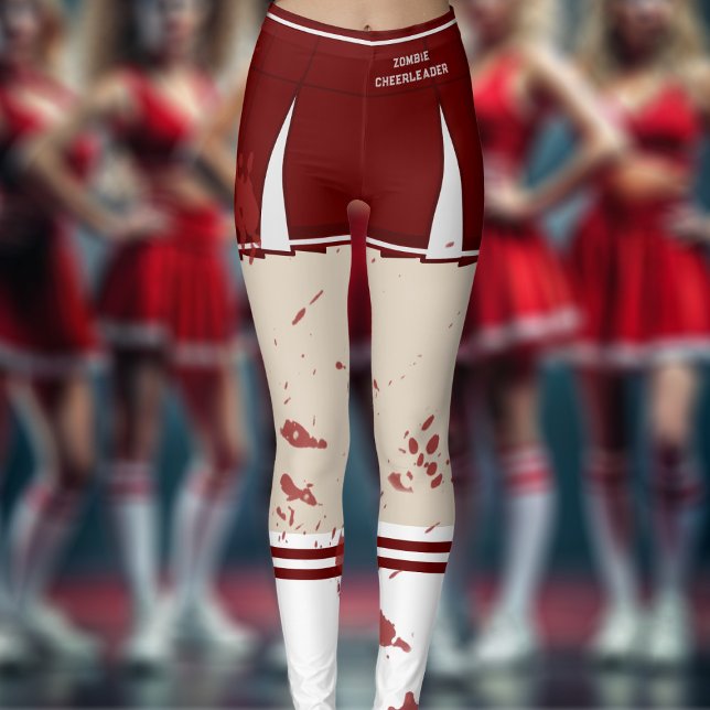 Halloween Zombie Cheerleader Costume Leggings (Perfect leggings for those times you need to be a zombie cheerleader)