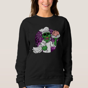Halloween Zombie Chef Chef Brain Kitchen Sweatshirt