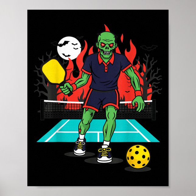Halloween Zombie Ckleball Player Soky Costume  Poster (Front)