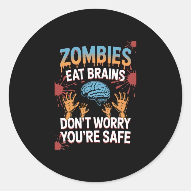 Halloween Zombie Classic Round Sticker (Front)