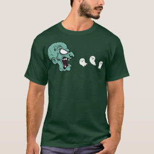 Halloween Zombie Eating Ghost Gamer 1694 T-Shirt
