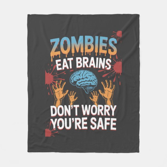 Halloween Zombie Fleece Blanket (Front)