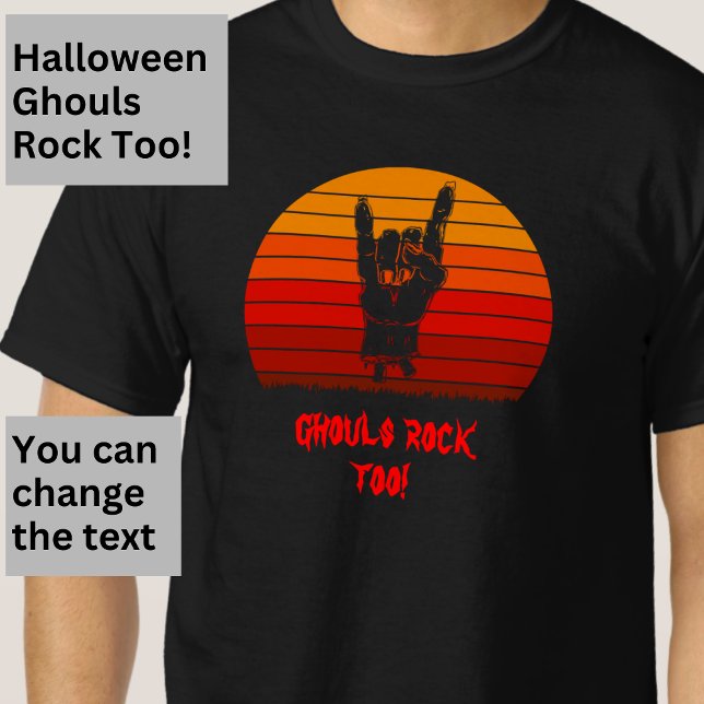Halloween Zombie Ghouls Rock Too Hand Bones  T-Shirt (Creator Uploaded)