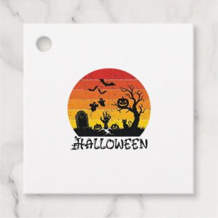 Halloween Zombie Hand Tombstone Tree Black Cat Bat Favour Tags