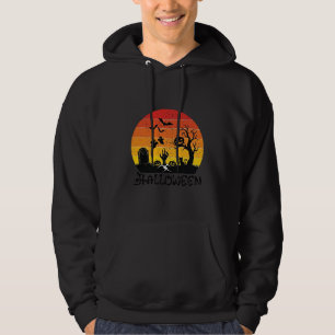 Halloween Zombie Hand Tombstone Tree Black Cat Bat Hoodie