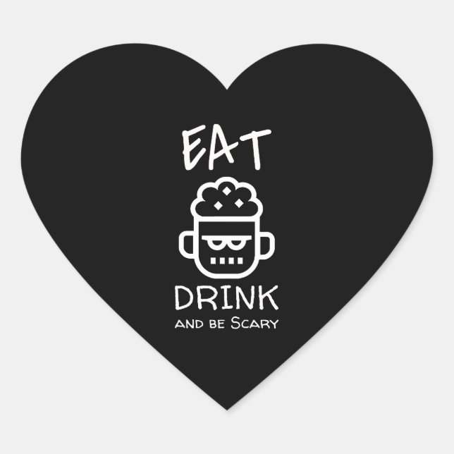 Halloween Zombie              Heart Sticker (Front)