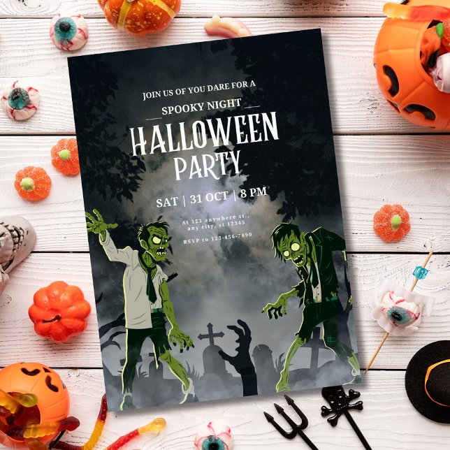 Halloween Zombie Invitation Spooky Night Halloween (Creator Uploaded)