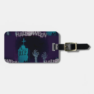 halloween zombie luggage tag
