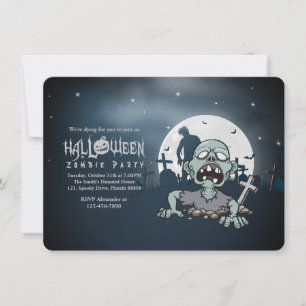 Halloween Zombie Party    Invitation