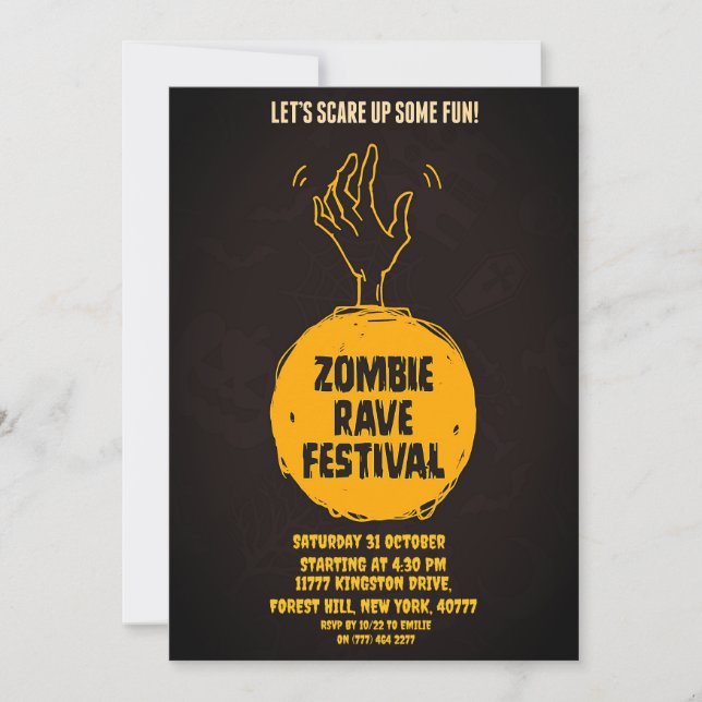 Halloween Zombie Party Invitation (Front)