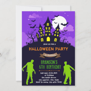 Halloween zombie party invitation