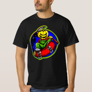 Halloween Zombie Pumpkin Head Monster Skateboard T-Shirt