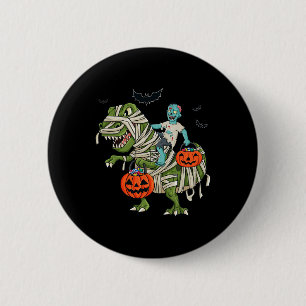 Halloween Zombie Riding T Rex Fun Boys Girls Kids 6 Cm Round Badge