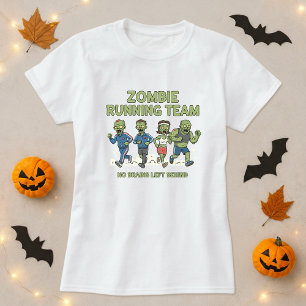 Halloween Zombie Running Team Tee; No Brains Left T-Shirt