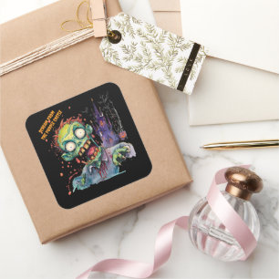 Halloween, Zombie,Scream From The Purple Castle , Square Sticker