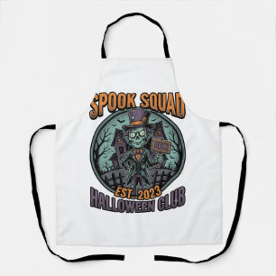 Halloween Zombie Shirt Funny Spook Squad Engraved Apron
