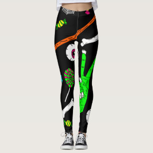 Halloween zombie skulls leggings