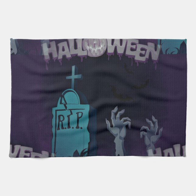 halloween zombie tea towel (Horizontal)