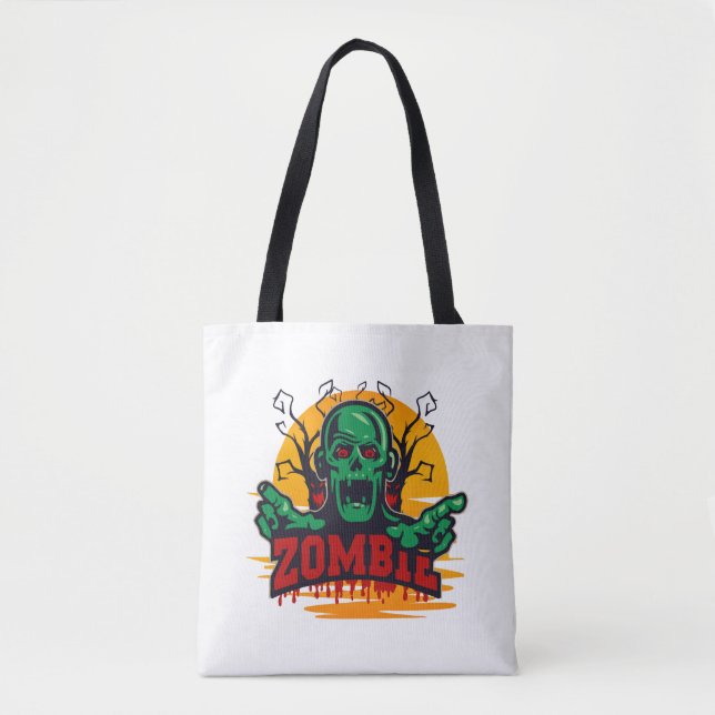 halloween zombie tote bag (Front)
