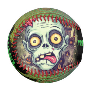 Halloween, Zombie,Trick or Brain, Scary, Spooky Baseball