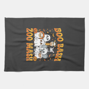 Halloween Zoo Animals Boo Bash Zoo Mash_1 Tea Towel