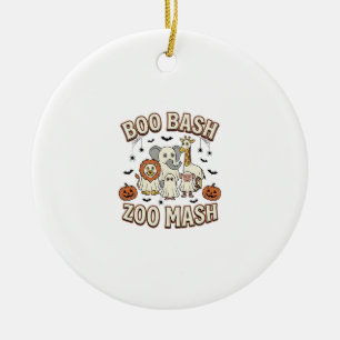 Halloween Zoo Boo Bash Funny Animal Party_1 Ceramic Ornament