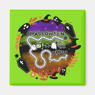 Halloweenathon Circle Game Board Green Magnet