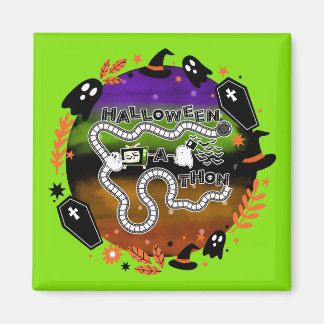 Halloweenathon Circle Game Board Green Magnet