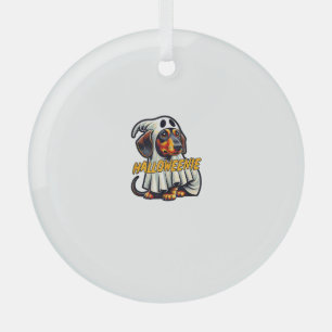 Halloweenie Funny Halloween Dachshund Dressed As A Glass Tree Decoration