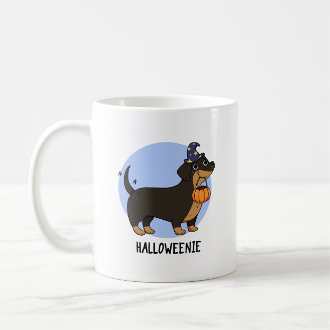 Halloweenie Funny Sausage Dog Pun  Coffee Mug (Left)