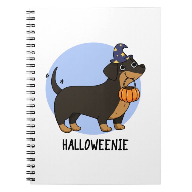 Halloweenie Funny Sausage Dog Pun  Notebook (Front)