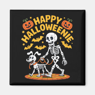 Halloweenie Skeleton Walk Funny Dog Lover Magnet
