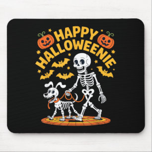 Halloweenie Skeleton Walk Funny Dog Lover Mouse Pad