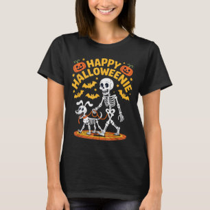 Halloweenie Skeleton Walk Funny Dog Lover T-Shirt
