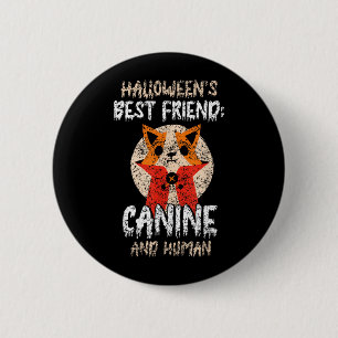 Halloweens Best Friend_ Canine And Human Cute 6 Cm Round Badge