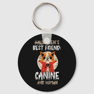 Halloweens Best Friend_ Canine And Human Cute Key Ring