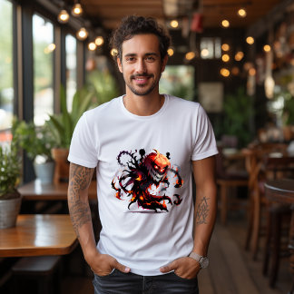 Halloween's Eroantail Pumpkin T-shirt on fire