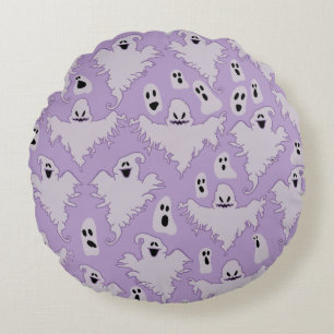 Halloweens ghostly gatherings round cushion