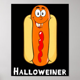 Halloweiner Halloweener Funny Halloween Hot Dog Poster
