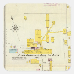 Hallowell, Kennebec County, and Maine 2 Square Sticker
