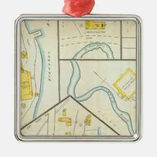 Hallowell, Kennebec County, and Maine 3 Metal Ornament