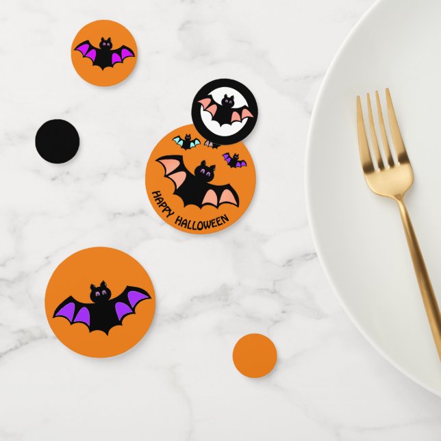 Hallowen flying bats confetti (Group)