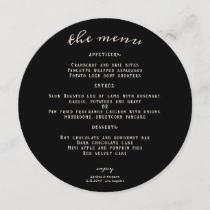 Hallowen Gothic Skulls Tarot The Lovers Wedding Menu