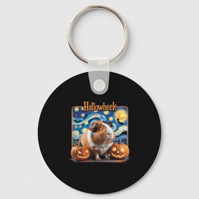 Hallowheek Guinea G Halloween Art  Key Ring (Front)
